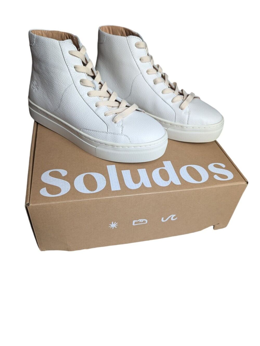 Soludos Women's Size 7 Shoes Ibiza High Top Sneaker White 1000853-100 New In Box